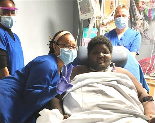 Shanderick (Shammy) Dorsey soon before he was discharged to go home.